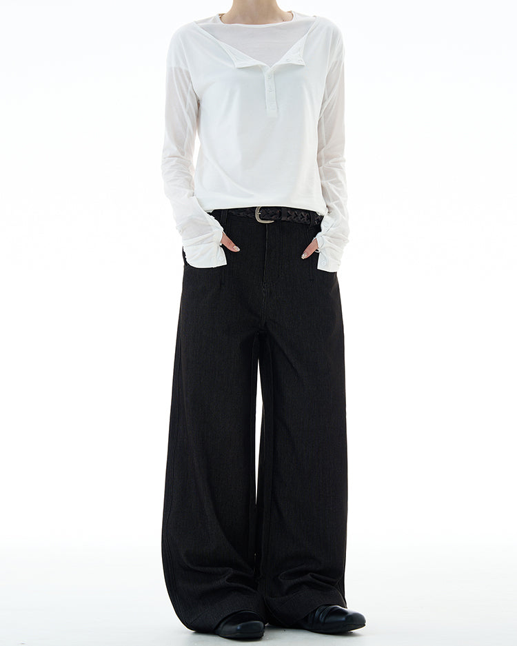 MADWITCH DRAPEY STRAIGHT DENIM PANTS #9910