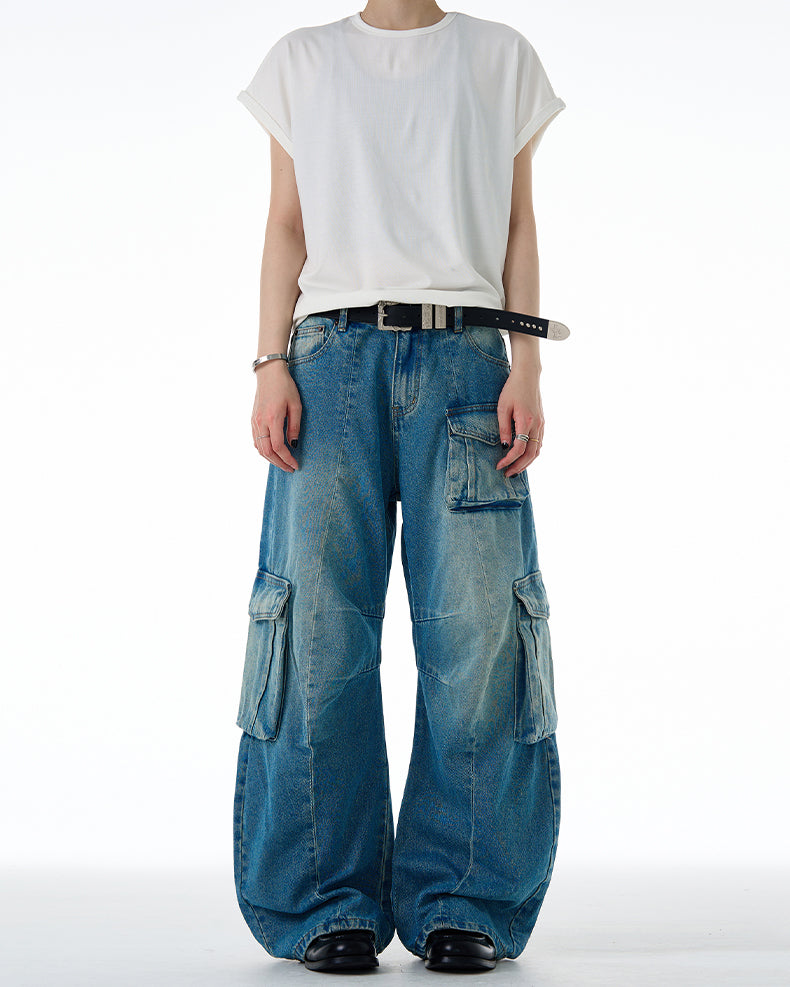 MADWITCH WASHED UTILITY JEANS #CK9617