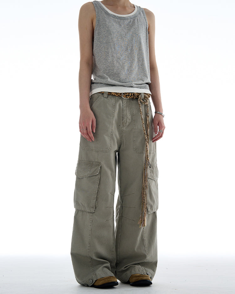 MADWITCH VINTAGE MULTI-POCKET CARGO PANTS #CK6650