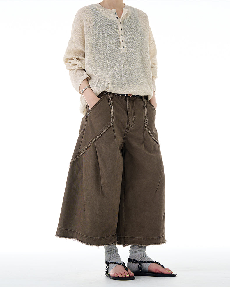 MADWITCH VINTAGE RAW-EDGE CARGOS #CK3529B