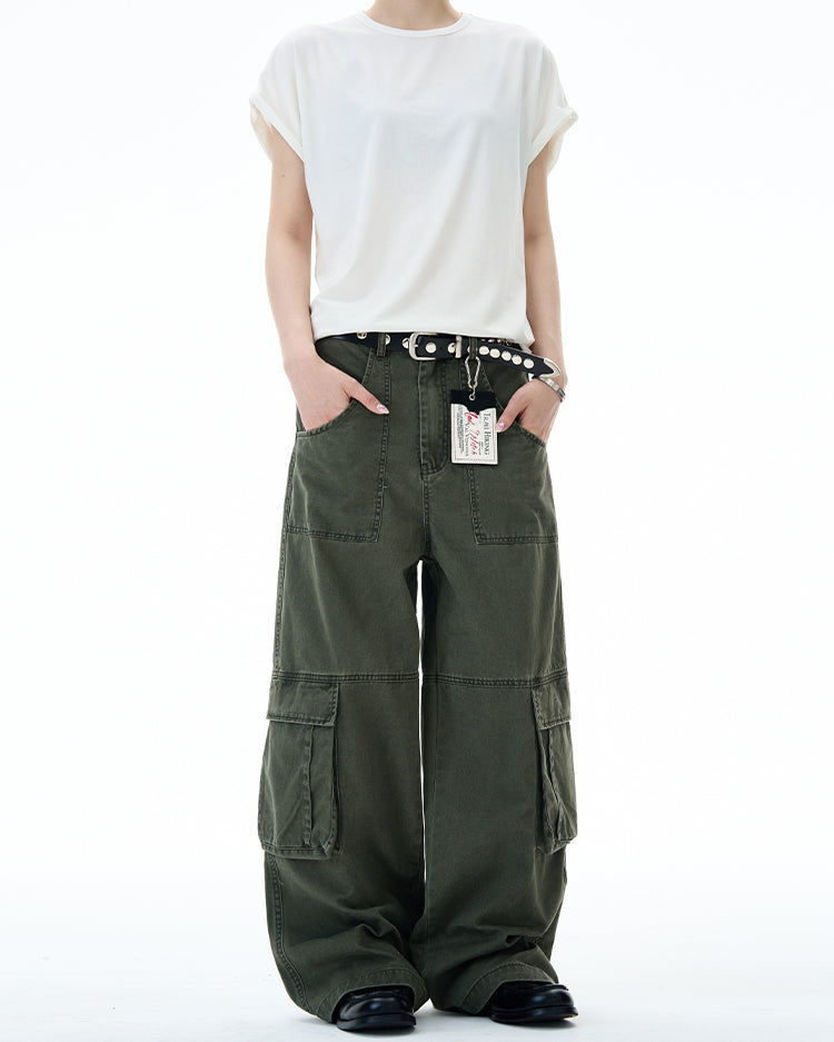MADWITCH DISTRESSED UTILITY CARGO PANTS #RK164