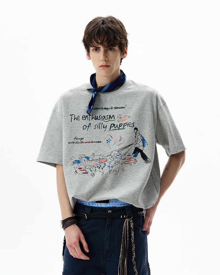 MADWITCH FUN PRINT CREWNECK TEE #880320
