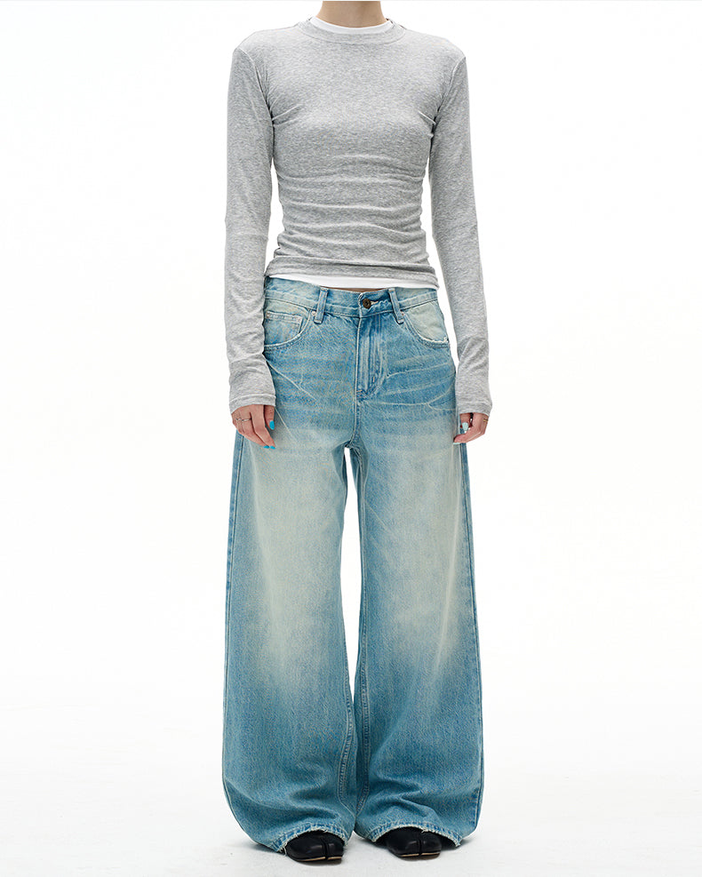 MADWITCH DISTRESSED WASHED STRAIGHT JEANS #CK9697