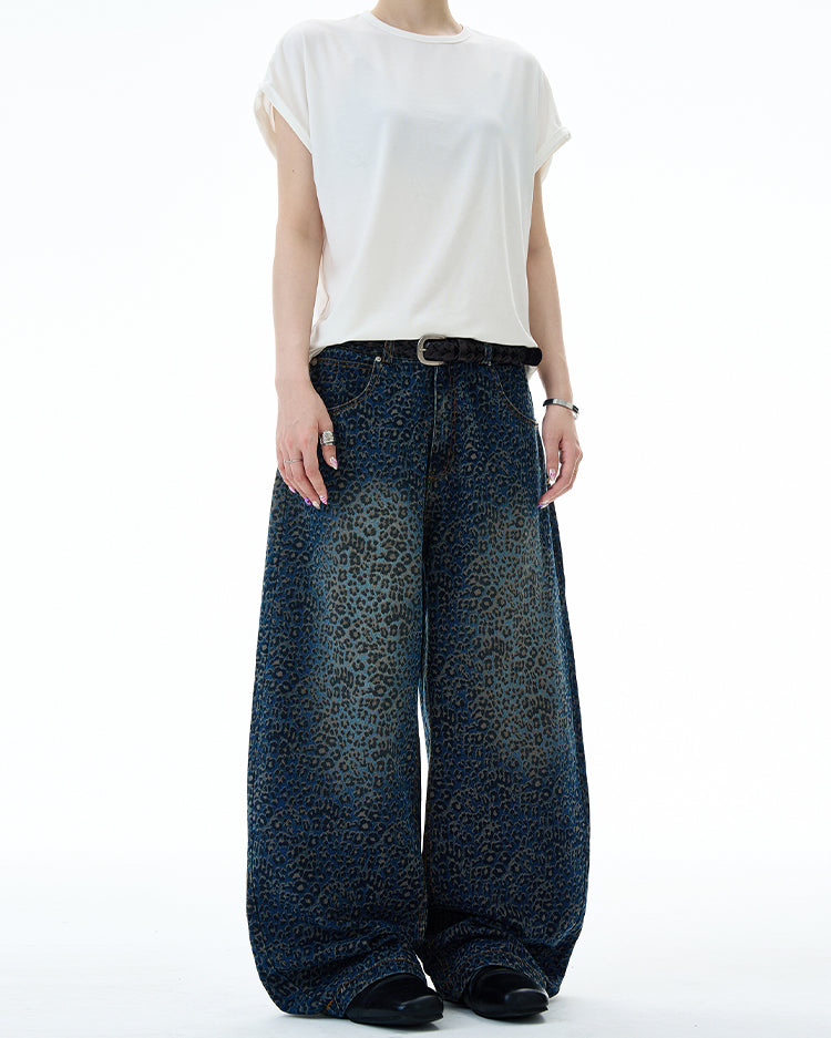 MADWITCH WASHED LEOPARD FLARE PANTS #BNK157