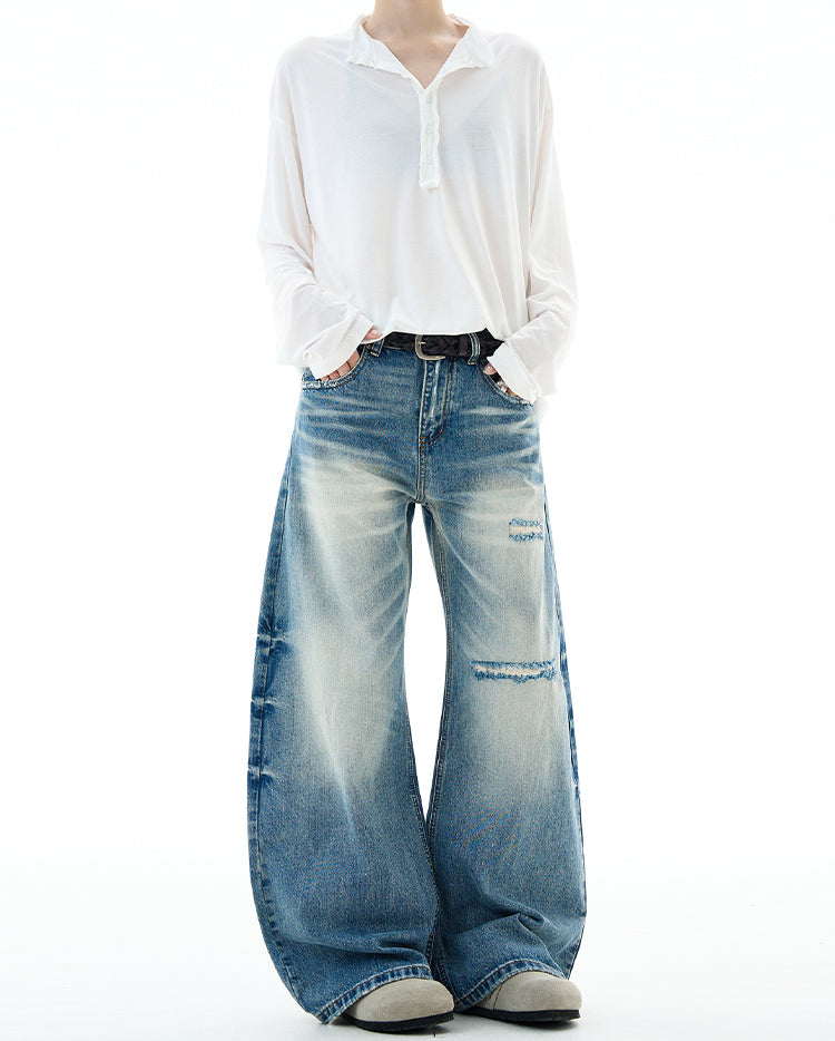 MADWITCH UNISEX INS STYLE DISTRESSED DENIM JEANS #G6867