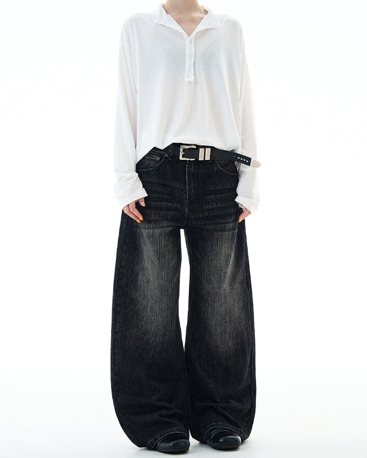 MADWITCH UNISEX HIGH STREET WIDE LEG JEANS #G6669-2