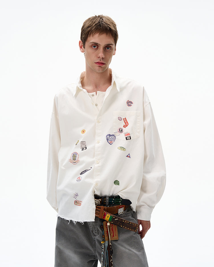 MADWITCH RAW-EDGE LONG SLEEVE SHIRT #BR92