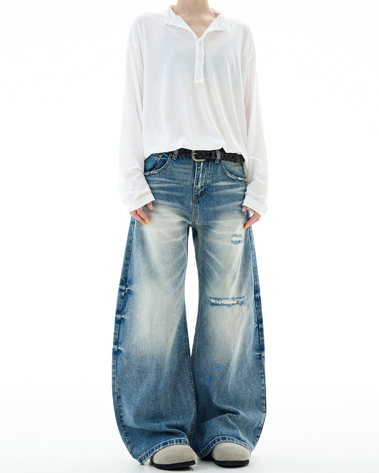 MADWITCH UNISEX INS STYLE DISTRESSED DENIM JEANS #G6867