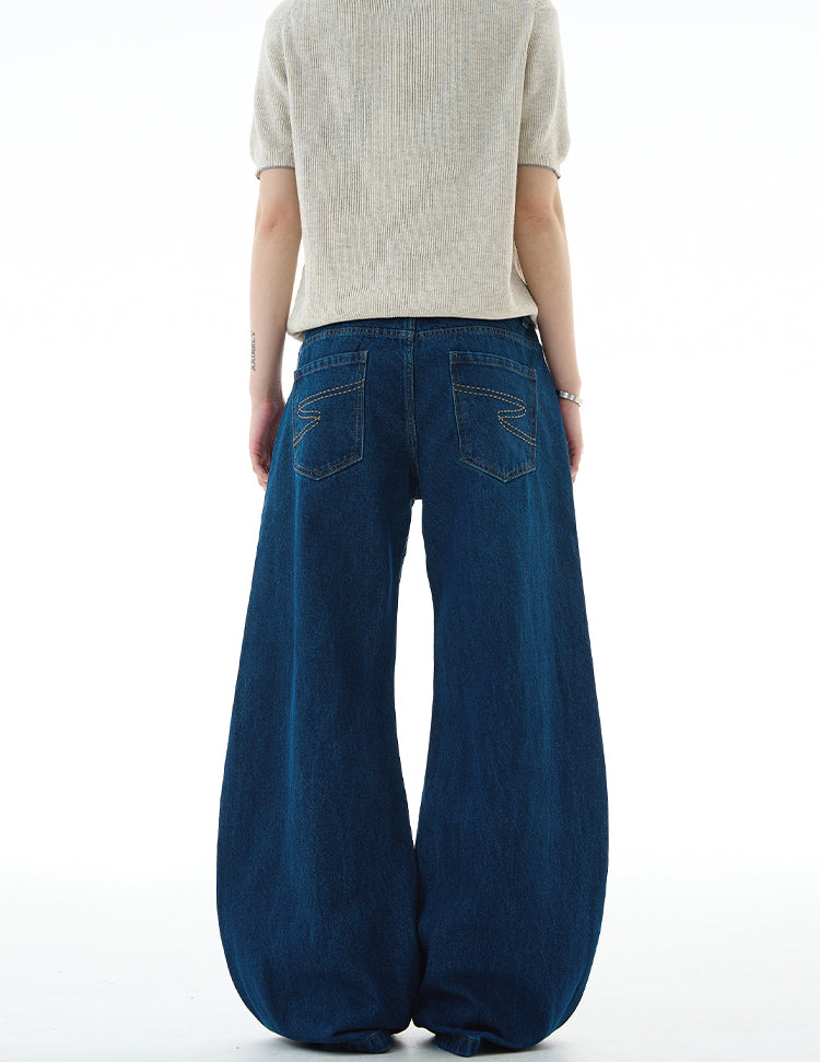 MADWITCH UNISEX LOOSE WASHED DENIM JEANS #DR8216