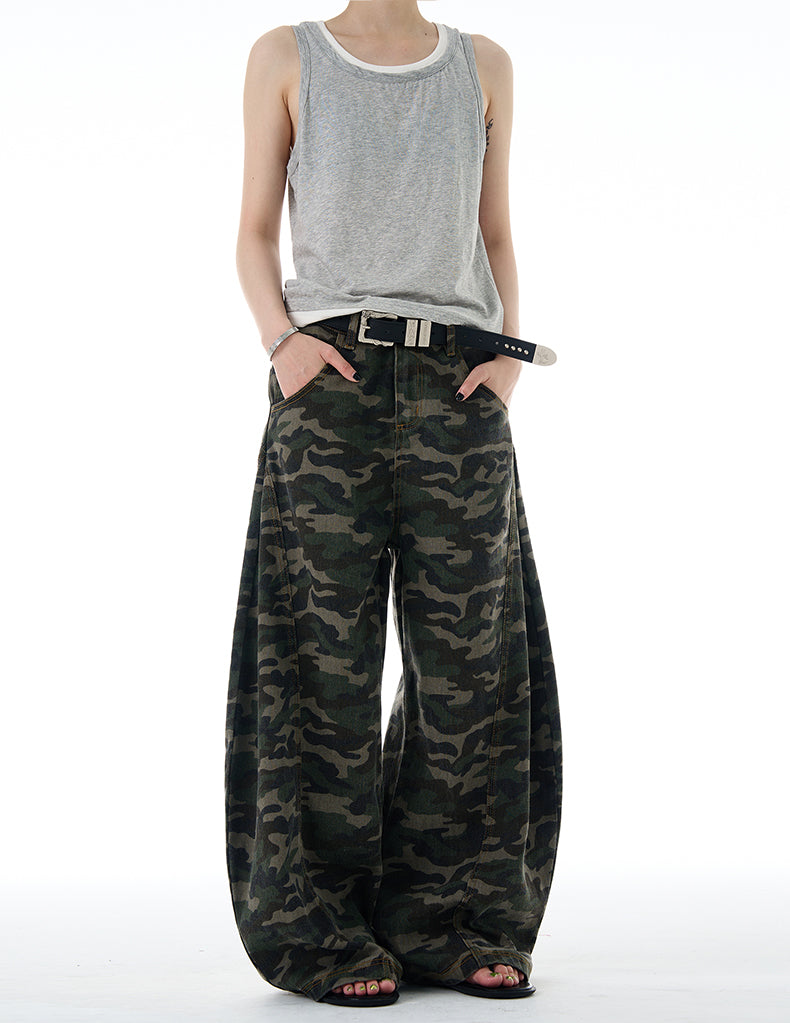 MADWITCH CAMO WIDE-LEG PANTS #G6808