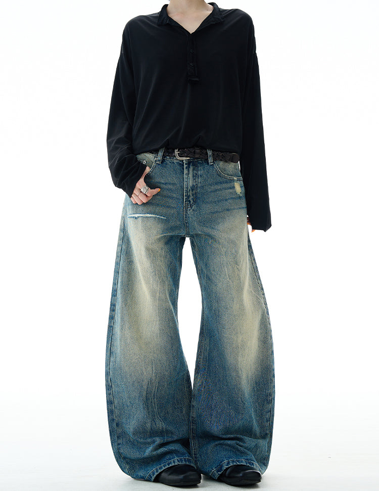 MADWITCH WASHED DISTRESSED JEANS #G6861