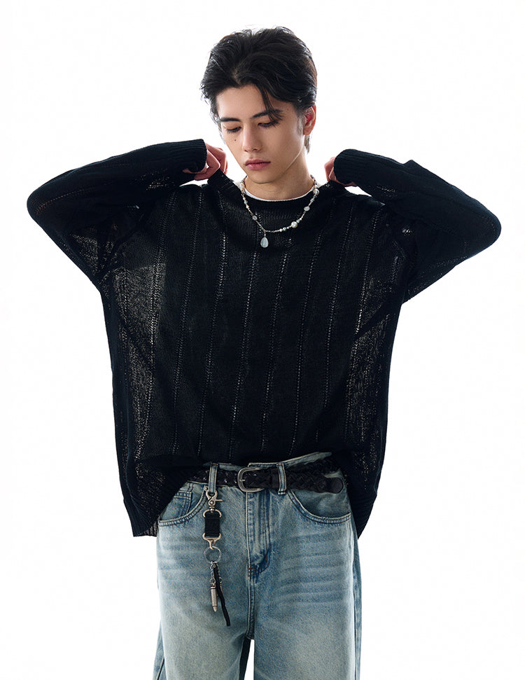MADWITCH DISTRESSED KNIT SWEATER #81177