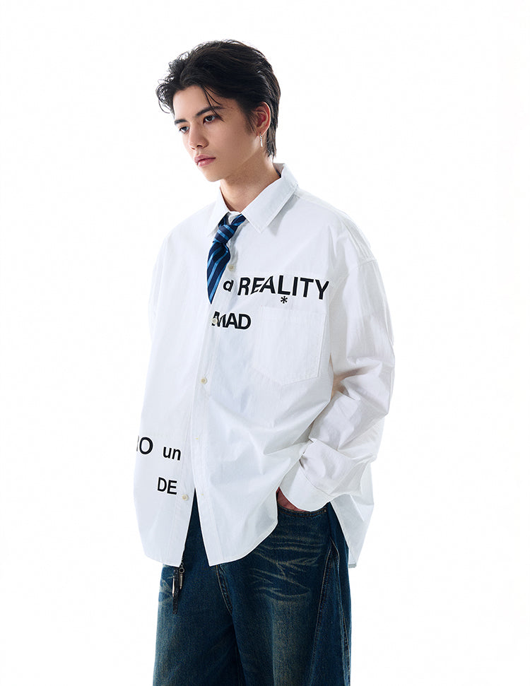 MADWITCH PRINTED WHITE SHIRT #MD4138
