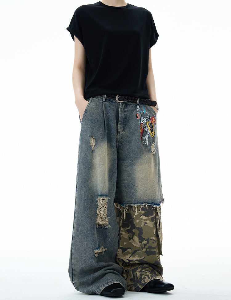MADWITCH PATCHWORK VINTAGE DENIM #RK08