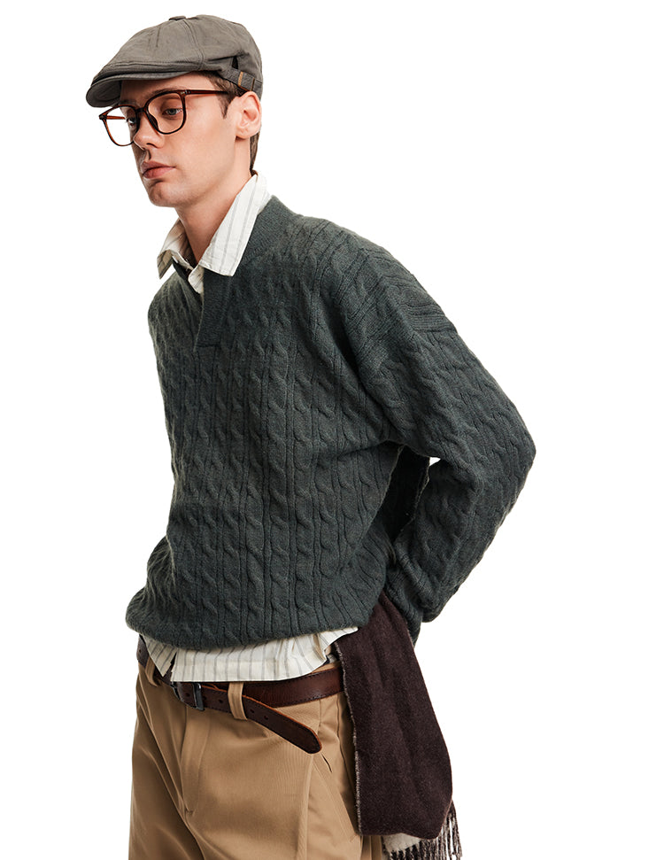 MADWITCH CABLE VEE SWEATER #25716