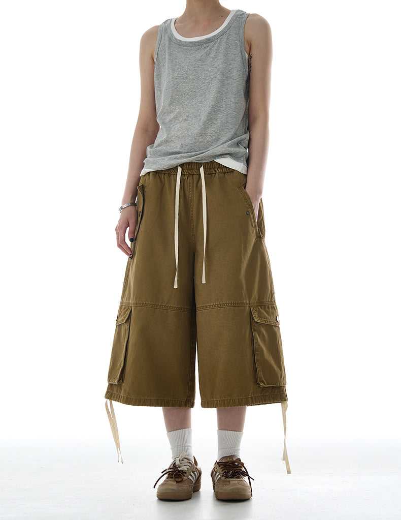 MADWITCH RELAXED FIT UTILITY CARGO SHORTS #A600
