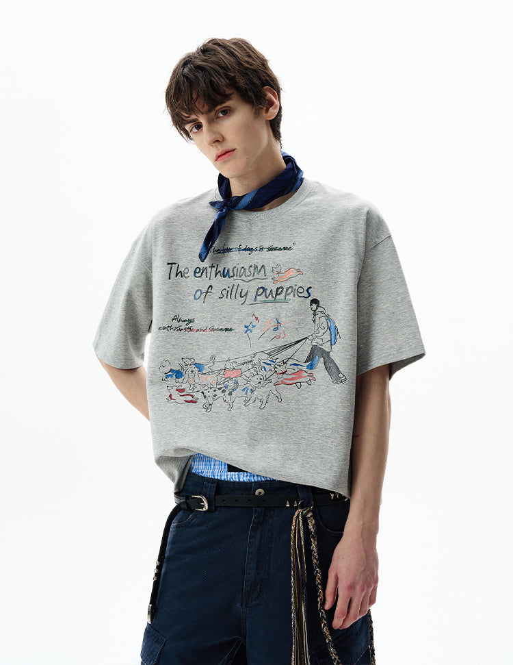 MADWITCH FUN PRINT CREWNECK TEE #880320