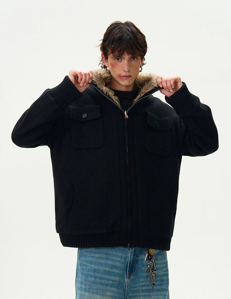 MADWITCH HEAVYWEIGHT KNIT COTTON JACKET #C178
