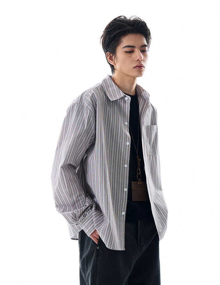MADWITCH STRIPED LONG SHIRT #RC158