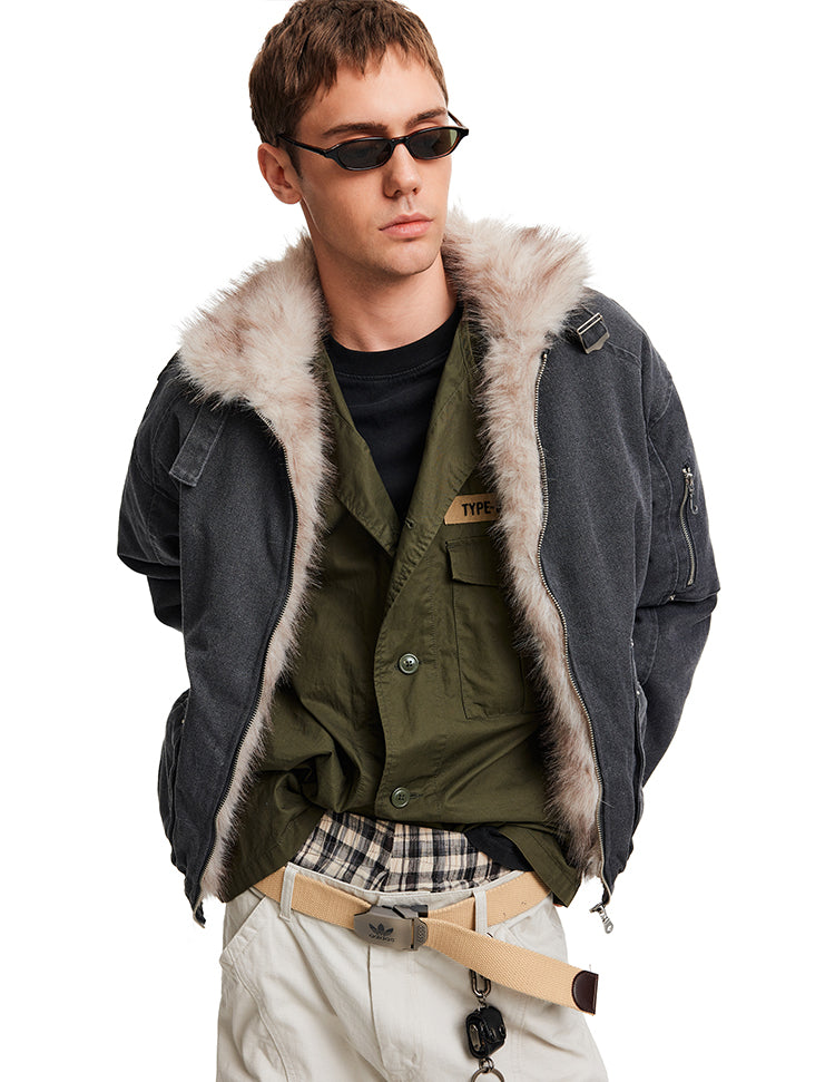 MADWITCH DENIM PILE PARKA #BM350