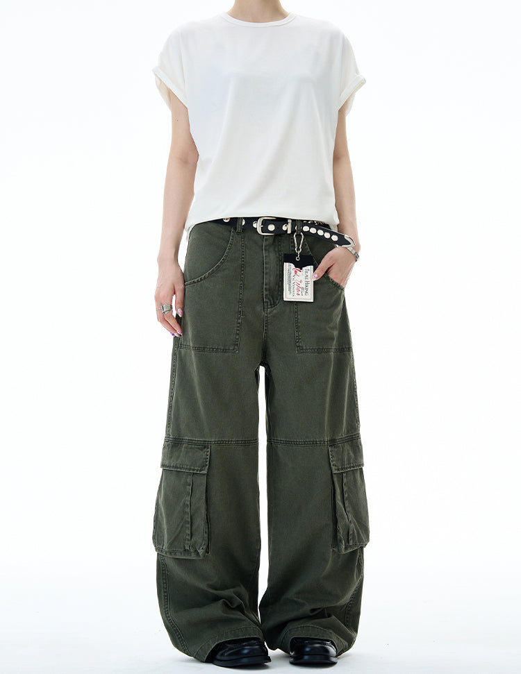 MADWITCH DISTRESSED UTILITY CARGO PANTS #RK164