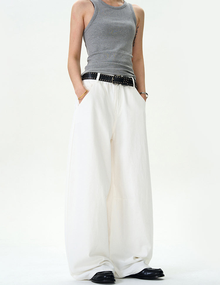 MADWITCH WHITE VERSATILE CASUAL PANTS #L505