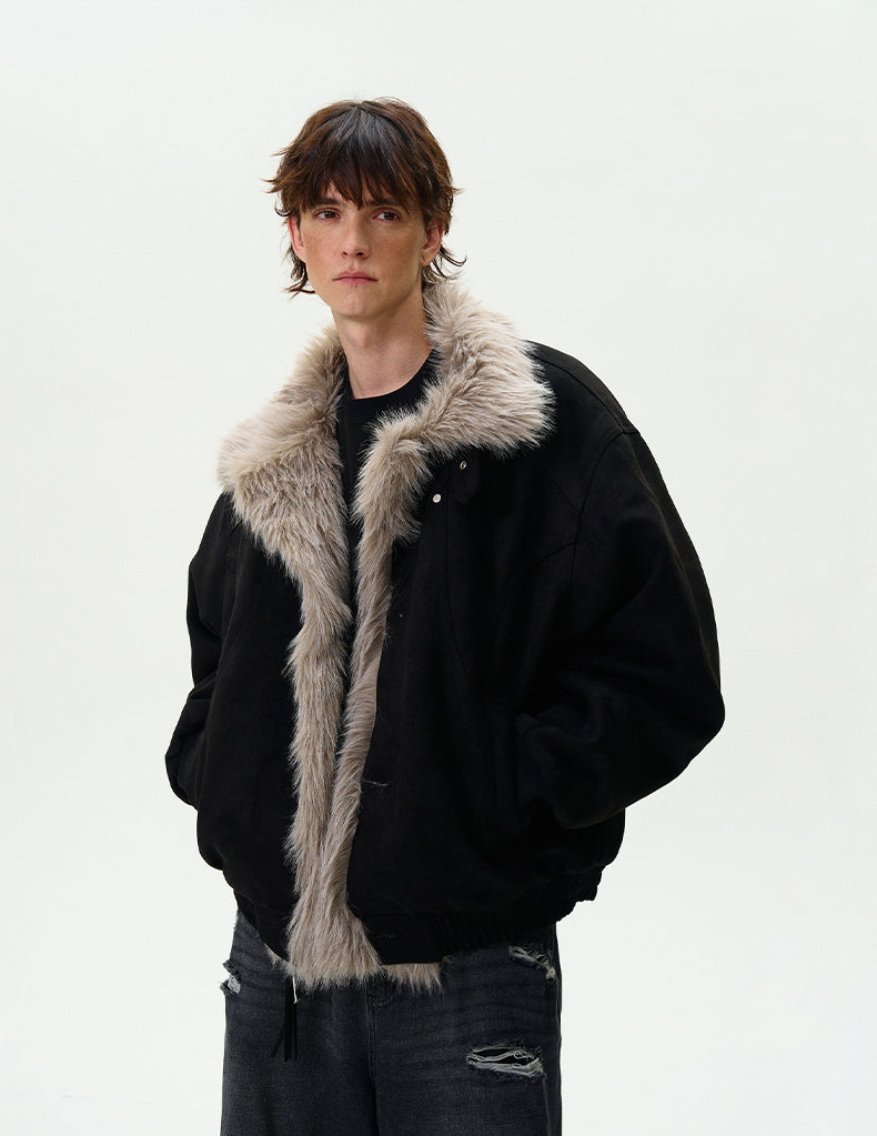 MADWITCH LOOSE FIT FUR-COLLAR JACKET #990213