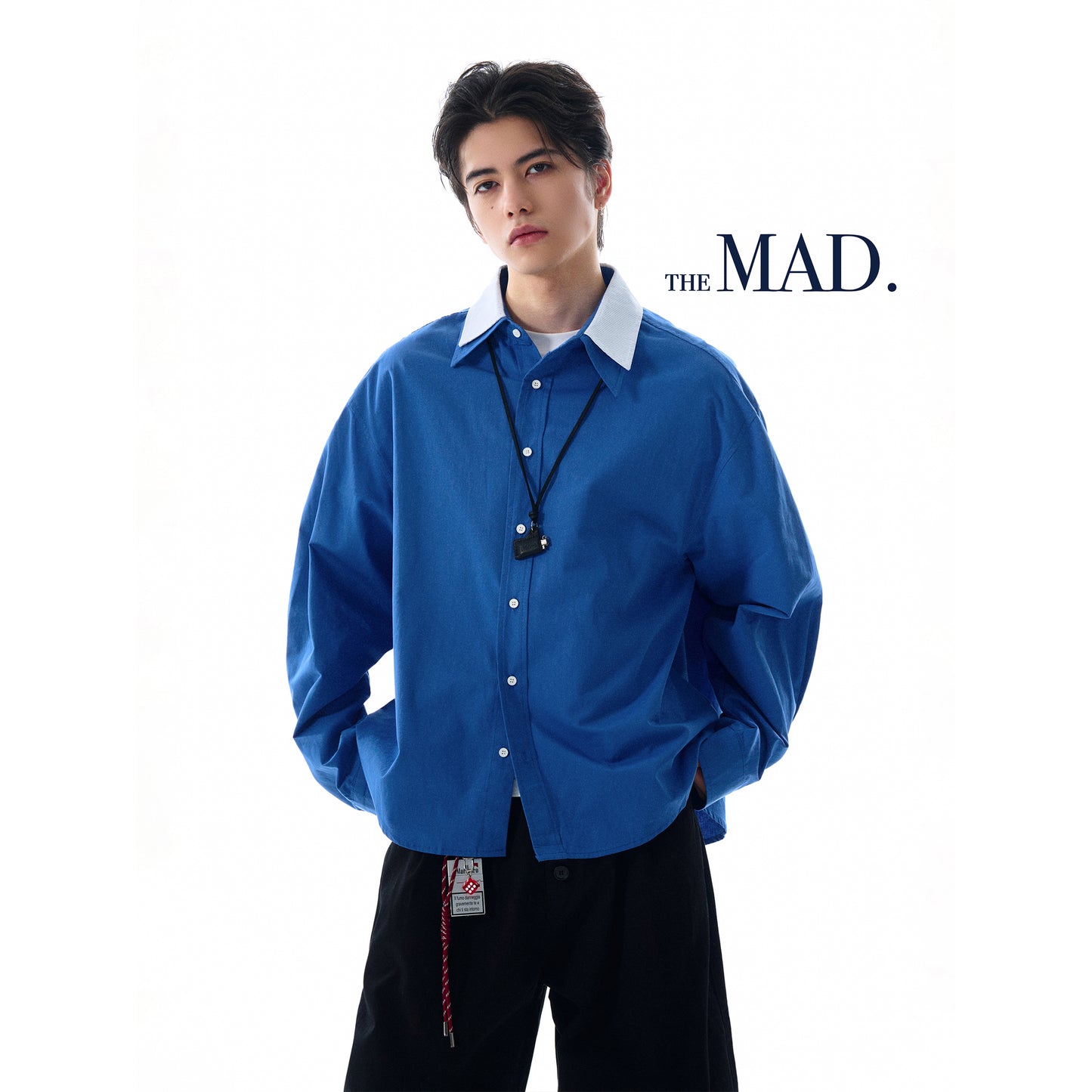 MADWITCH DOUBLE COLLAR PATCHWORK SHIRT #RC140
