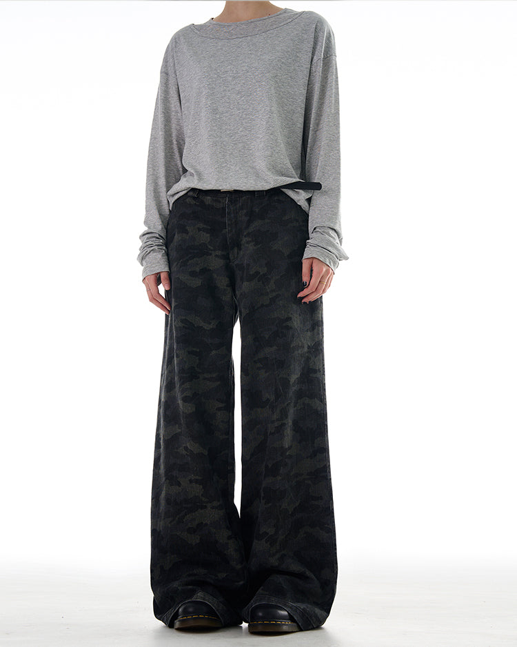 MADWITCH WASHED CAMO CASUAL PANTS #L844