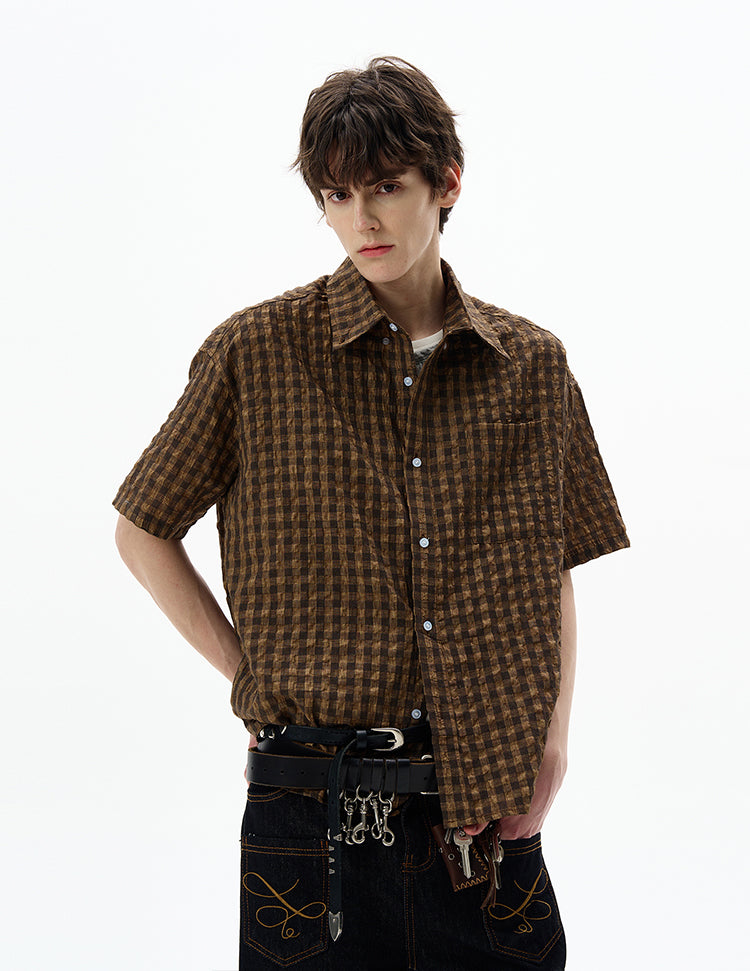 MADWITCH SEERSUCKER RETRO SHIRT #CR237