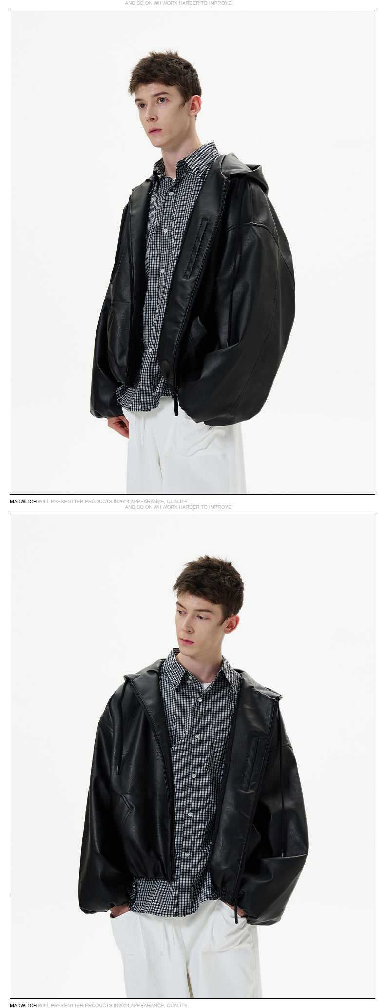 MADWITCH HOODED LEATHER JACKET #N173+