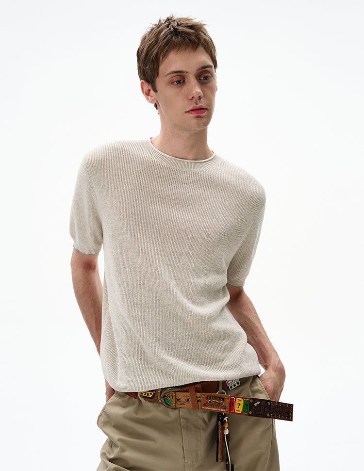 MADWITCH RETRO MINIMALIST KNIT TEE #250115