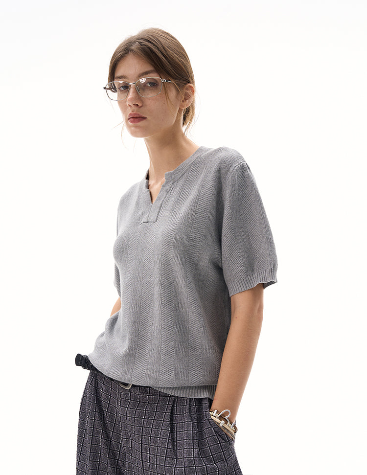 MADWITCH CLEAN FIT KNIT T-SHIRT #M6113