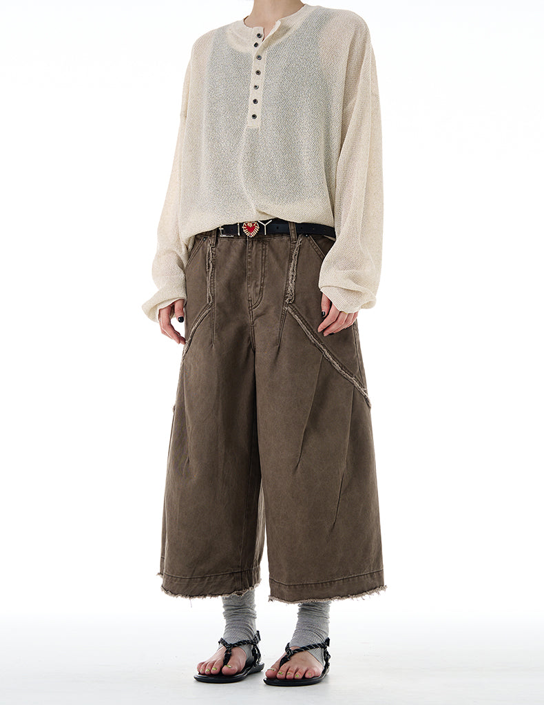 MADWITCH VINTAGE RAW-EDGE CARGOS #CK3529B