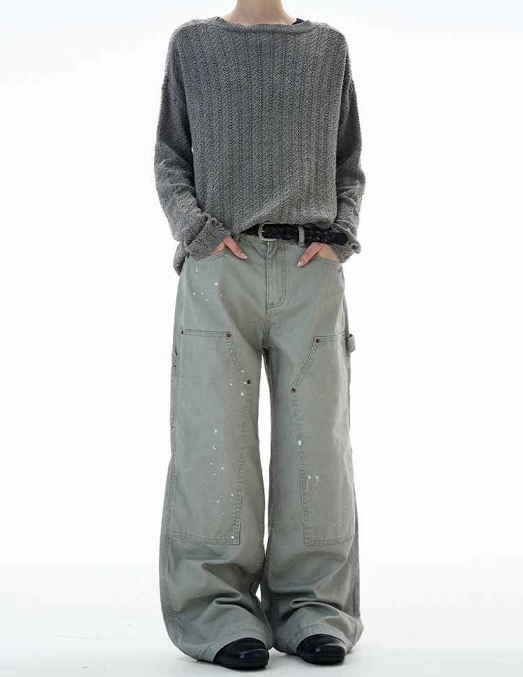 MADWITCH UNISEX PAINT SPLATTER CARGO PANTS #Z031