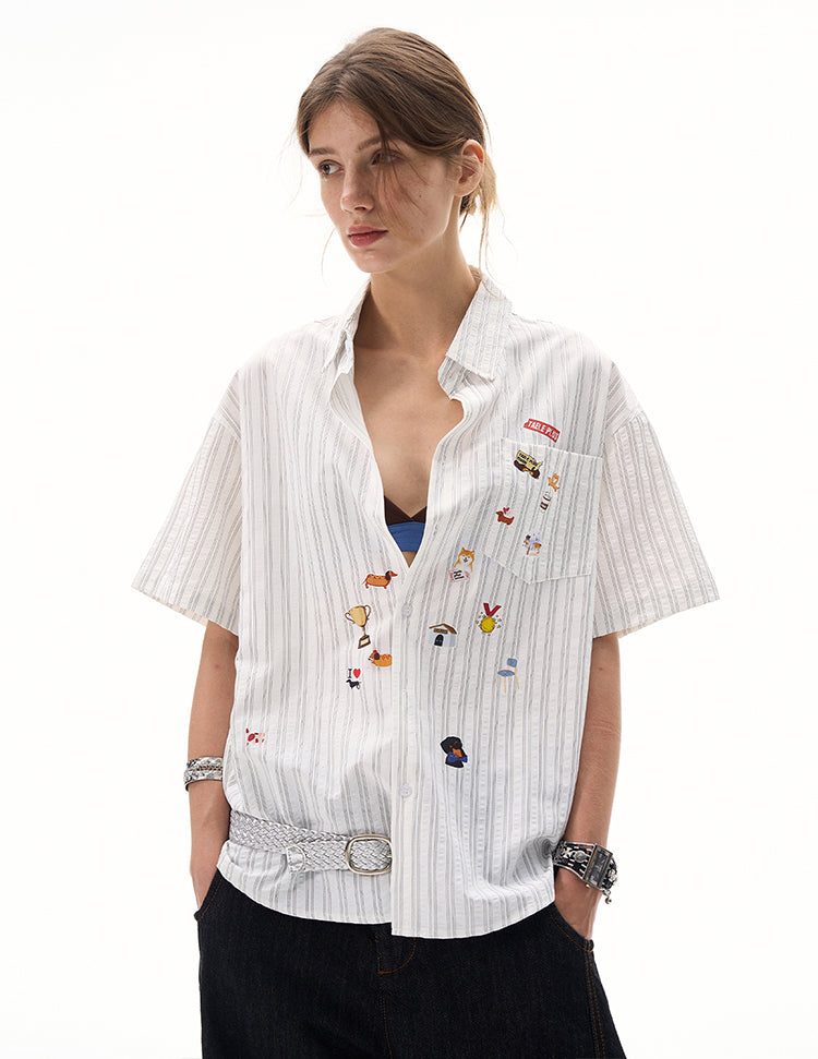 MADWITCH GIRLY STRIPED BLOUSE #TP231