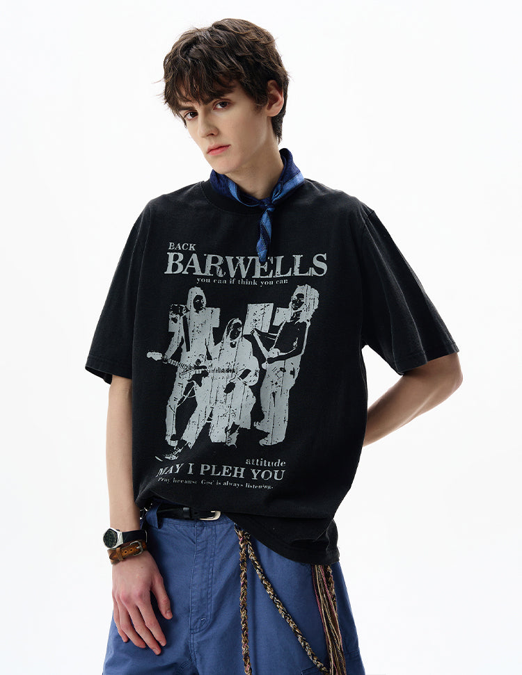 MADWITCH ROCK RETRO TEE #BW25701