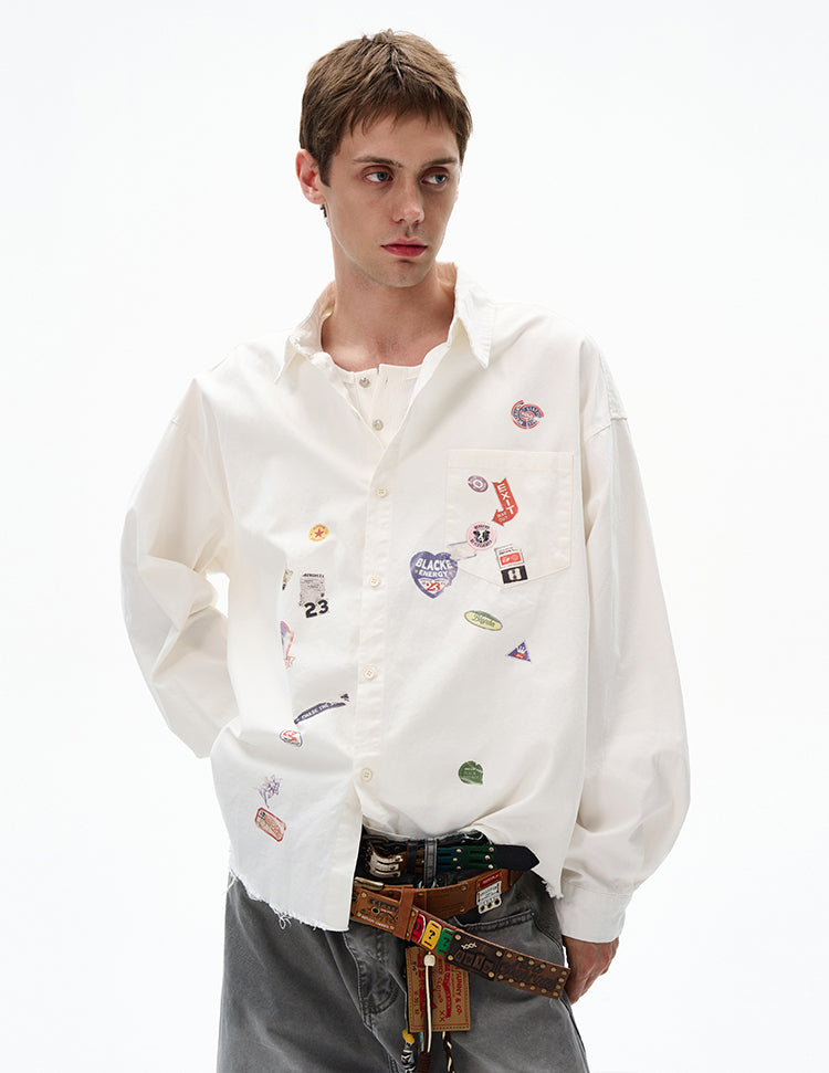 MADWITCH RAW-EDGE LONG SLEEVE SHIRT #BR92