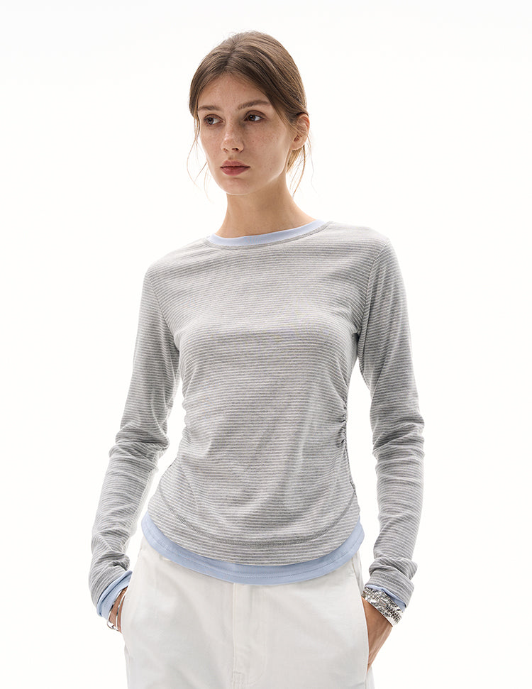 MADWITCH WAIST-CINCH STRIPED TOPS #DD3350