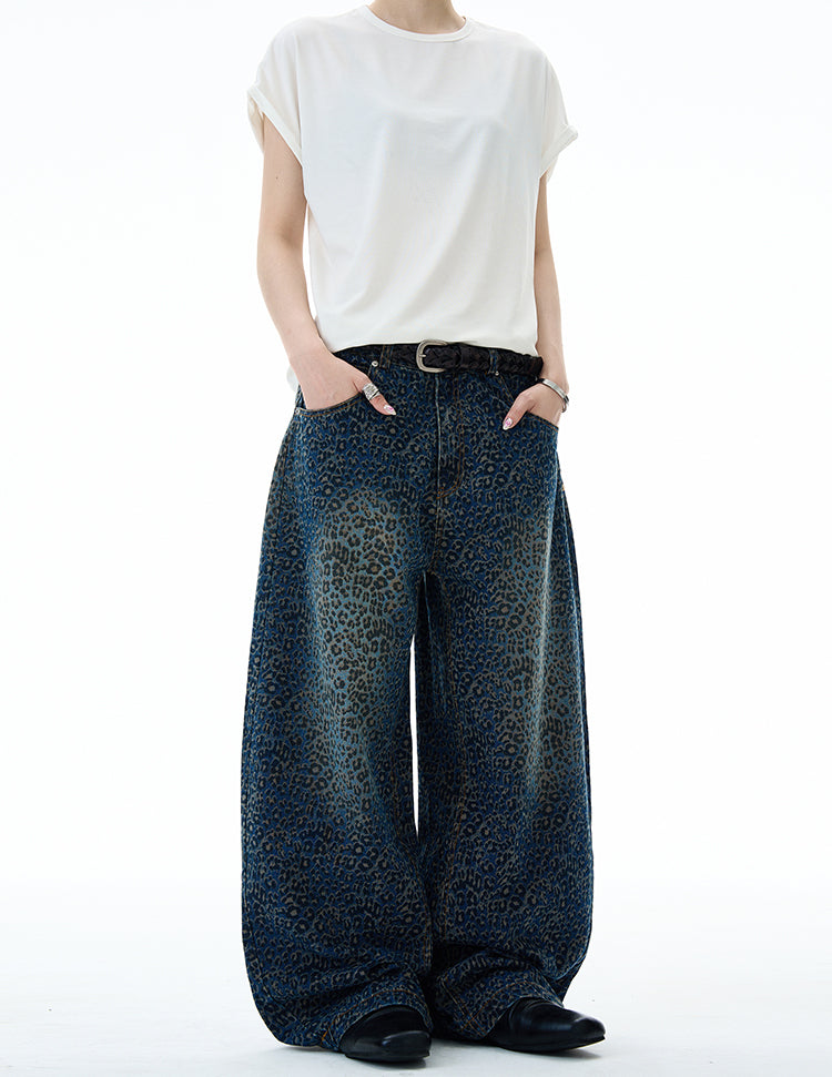 MADWITCH WASHED LEOPARD FLARE PANTS #BNK157