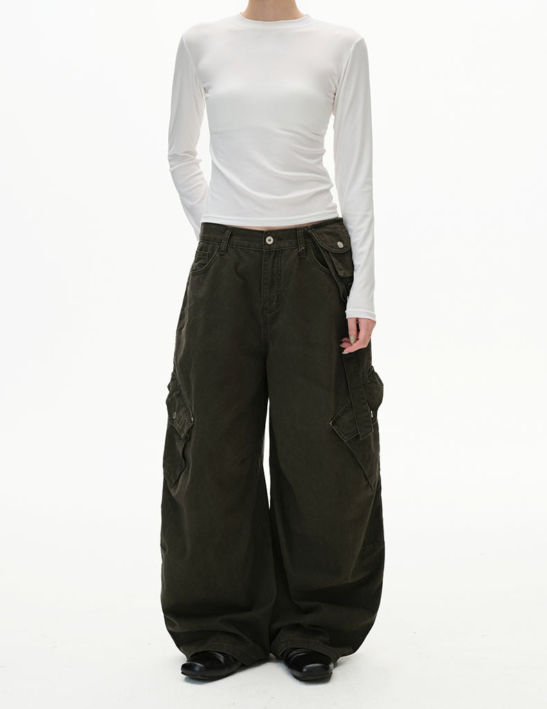 MADWITCH UTILITY SLUNG TROUSERS #H5787