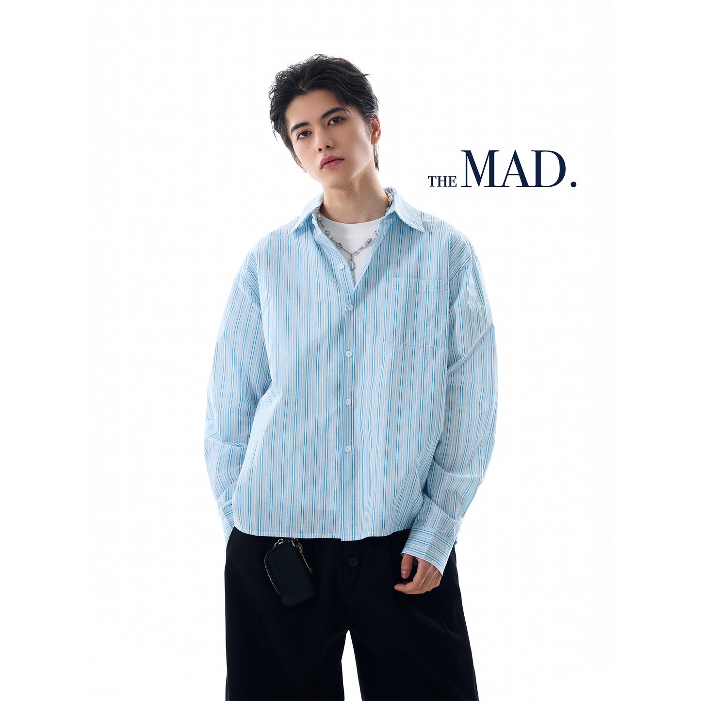 MADWITCH STRIPED LONG SHIRT #RC158