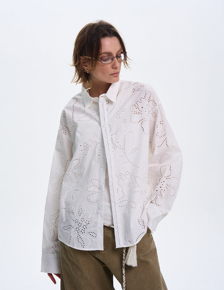 MADWITCH LOOSE WHITE LONG-SLEEVE SHIRT #31111