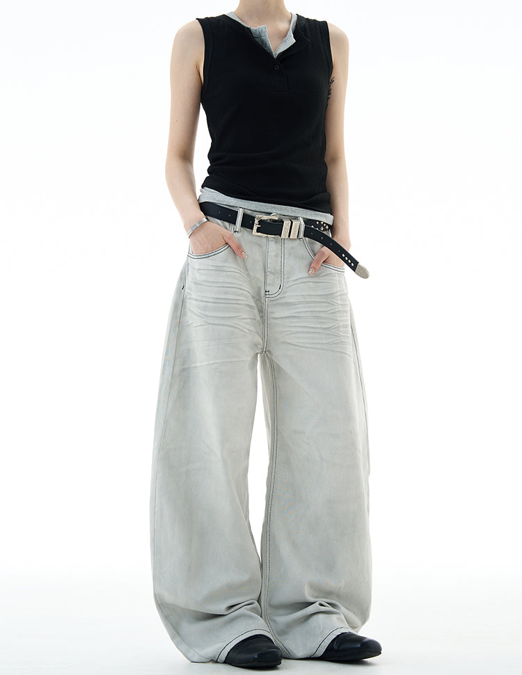 MADWITCH UNISEX VINTAGE SCIMITAR-STYLE JEANS #FX083