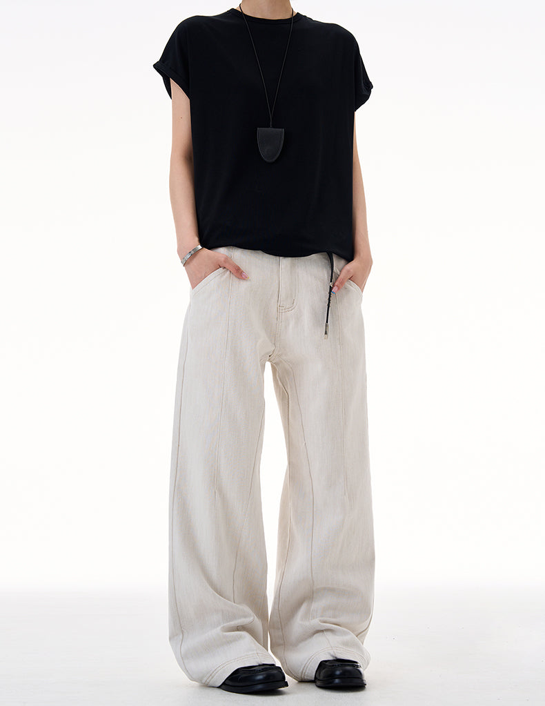 MADWITCH LINEN BLEND WHITE JEANS #CK9657
