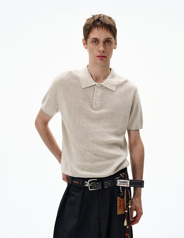 MADWITCH CLASSIC POLO KNIT TOP #250139