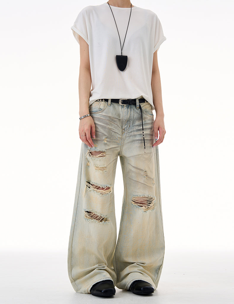 MADWITCH DROP-CROTCH GRAFFITI JEANS #G6831