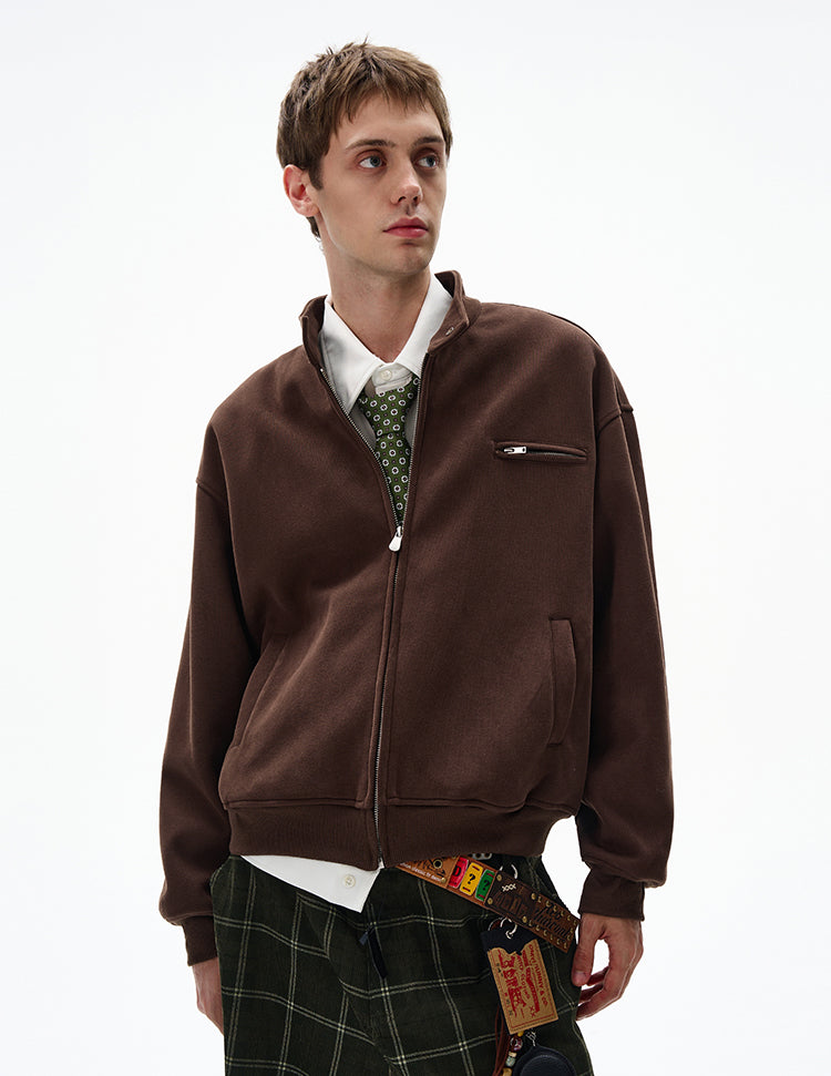 MADWITCH UNISEX MINIMALIST STAND COLLAR JACKET #AB1080