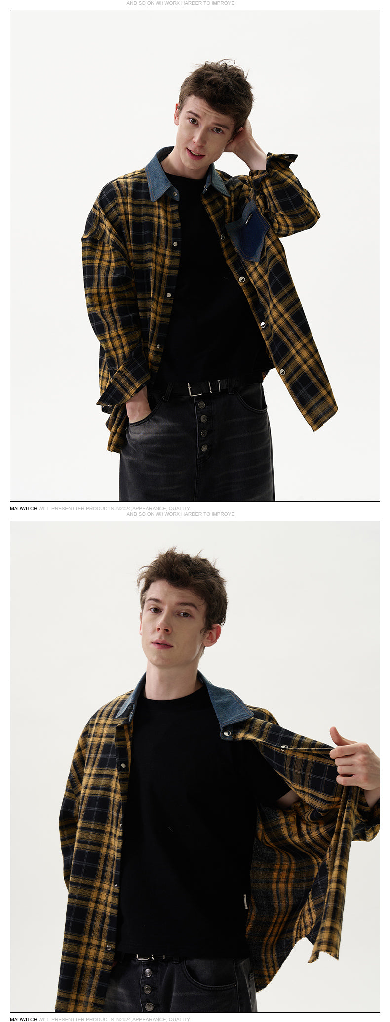 MADWITCH PATCHWORK DENIM SHIRT #CS189