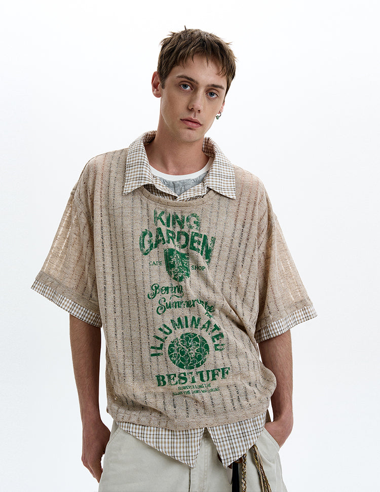 MADWITCH LAYERED KNIT TEE #T70